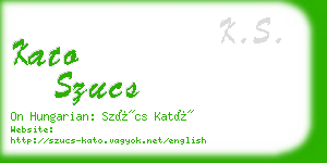 kato szucs business card